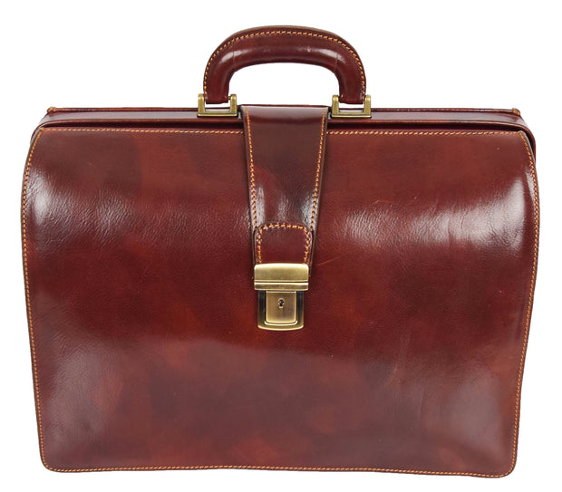 Genuine Leather Doctors Briefcase Gladstone Bag