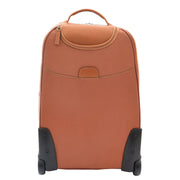 Wheeled Cabin Suitcase Real Tan Leather Luggage Travel Bag Carlos  Back