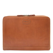 Real Tan Leather Folio Case A4 Document Underarm Conference Bag Ben Front 1