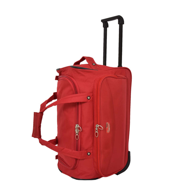 Travel Duffle Bag Lightweight Wheeled Holdall Weekend Cabin Bag Darwin Red