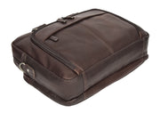 Mens Briefcase Genuine Soft Brown Leather Laptop Business Organiser Bag Pompeii 6