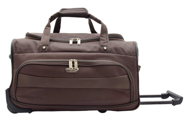 Travel Duffle Bag Lightweight Wheeled Holdall Weekend Cabin Bag Darwin Brown