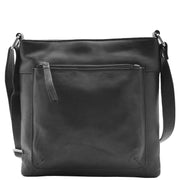 Womens Genuine Soft Leather Crossbody Messenger Casual Bag Ida Black 5