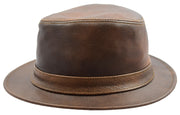 Leather Classic Trilby Gangster Hat Maitland Reddish Brown 4