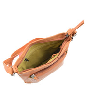 Womens Genuine Soft Leather Crossbody Messenger Casual Bag Ida Cognac 3