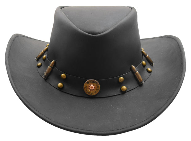 Real Leather Western Cowboy Hat GATTON Black 2