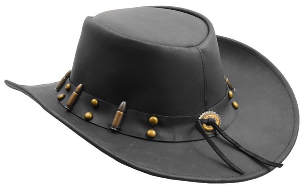 Real Leather Western Cowboy Hat GATTON Black 1