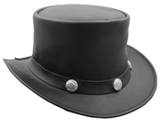 Leather Durable Cowhide Top Hat Caps Loxton Black 1
