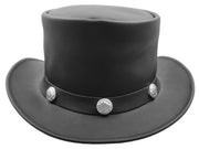 Leather Durable Cowhide Top Hat Caps Loxton Black 3