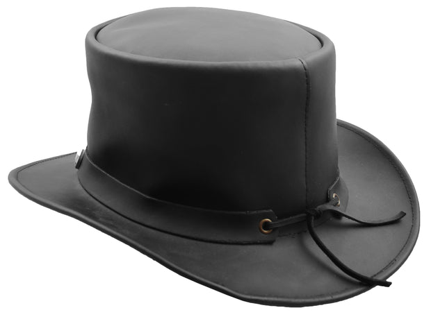 Leather Durable Cowhide Top Hat Caps Loxton Black 2