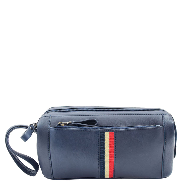Mens Leather Toiletry Shaving Kit Travel Wash Bag A1 Fashion Goods