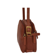 Womens Real Leather Cross Body Sling Shoulder Bag A939 Brown Side