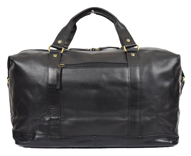 Real Leather Holdall Sports Weekend Cabin Size Travel Duffle Bag Atlanta Black