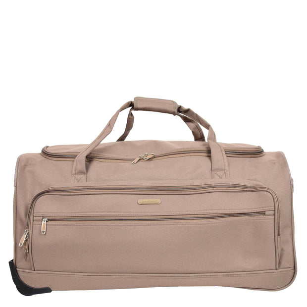 Travel Duffle Bag 28" Lightweight Wheeled Holdall Weekend Bag Marco Beige