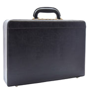 Classic Attaché case Leather Look Briefcase Dual Lock Office Business Bag Campus