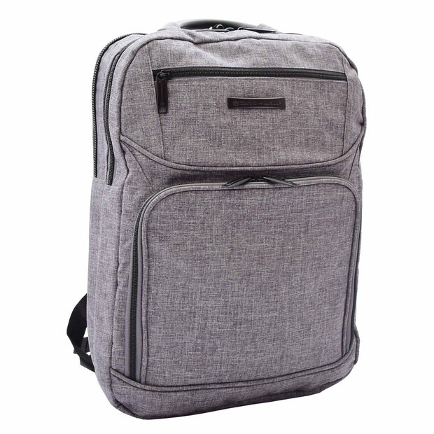 Laptop Backpack Soft Polyester Jean Casual Travel Office Daypack Bag A531 Grey