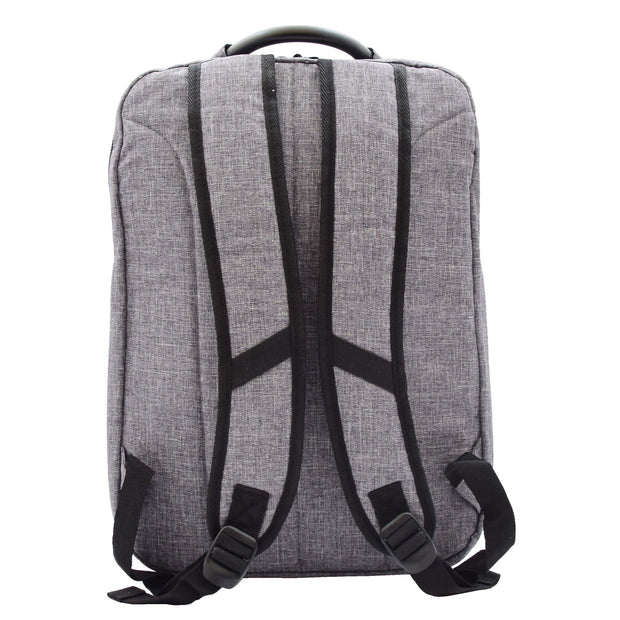 Laptop Backpack Soft Polyester Jean Casual Travel Office Daypack Bag A531 Grey