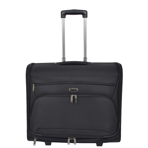 Wheeled Suit Carrier Dress Garments Bag Business Luggage Douglas Black Front