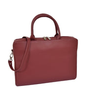 Womens Luxury Soft Leather Briefcase Shoulder Bag A62 Red