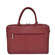 Womens Luxury Soft Leather Briefcase Shoulder Bag A62 Red Back
