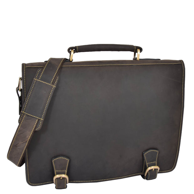 Real Leather Vintage Brown Briefcase Laptop Shoulder Bag A134