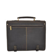 Real Leather Vintage Brown Briefcase Laptop Shoulder Bag A134 Back