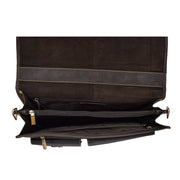 Real Leather Vintage Brown Briefcase Laptop Shoulder Bag A134 Top Open