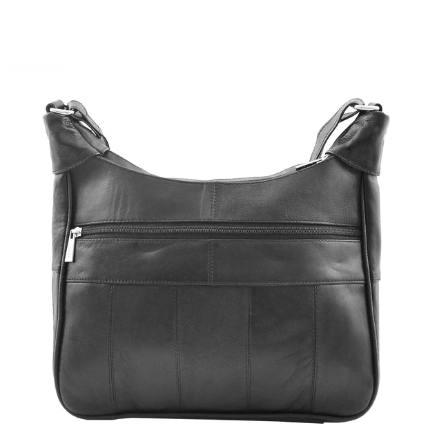 Ladies Soft Leather Crossbody Everyday Bag Large Size Pouch Beulah Black