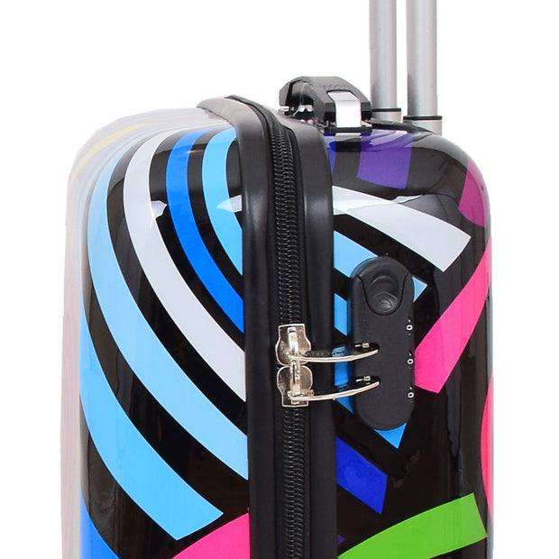 Cabin Size Suitcase Multicolour Hearts Travel Bag 4 wheel Hand Luggage A20S Feature 1