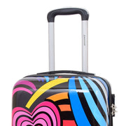 Cabin Size Suitcase Multicolour Hearts Travel Bag 4 wheel Hand Luggage A20S Feature 2