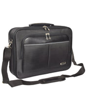 Laptop Messenger Briefcase Work Business Organiser Black Shoulder Satchel A302 With Belt