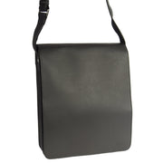 Gents Leather Messenger Shoulder Cross Body News Boy Bag A41 Black Front