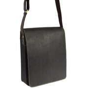 Gents Leather Messenger Shoulder Cross Body News Boy Bag A41 Brown Front