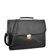 Mens pu Leather Briefcase Black Laptop Bag A4 Office Business Satchel Andy