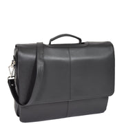 Real Soft Black Leather Briefcase Satchel Executive Business Bag A85