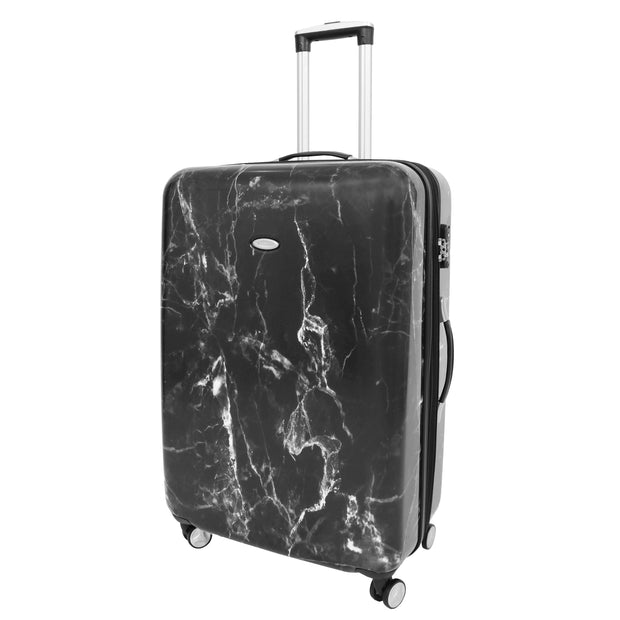 4 Wheel Luggage Hard Shell Expandable Suitcases Black Granite Large 1
