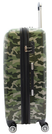 4 Wheel Luggage Camouflage Hard Shell Expandable Suitcase Travel Bags Army Print