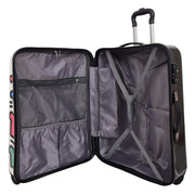 Robust Hard Shell Suitcase Stack Up Man Print 4 Wheel Luggage Bags Large 5