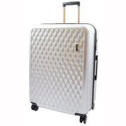 8 Wheel Hard Shell Premium Luggage Lightweight Suitcases Travel Bags Groovy Silver
