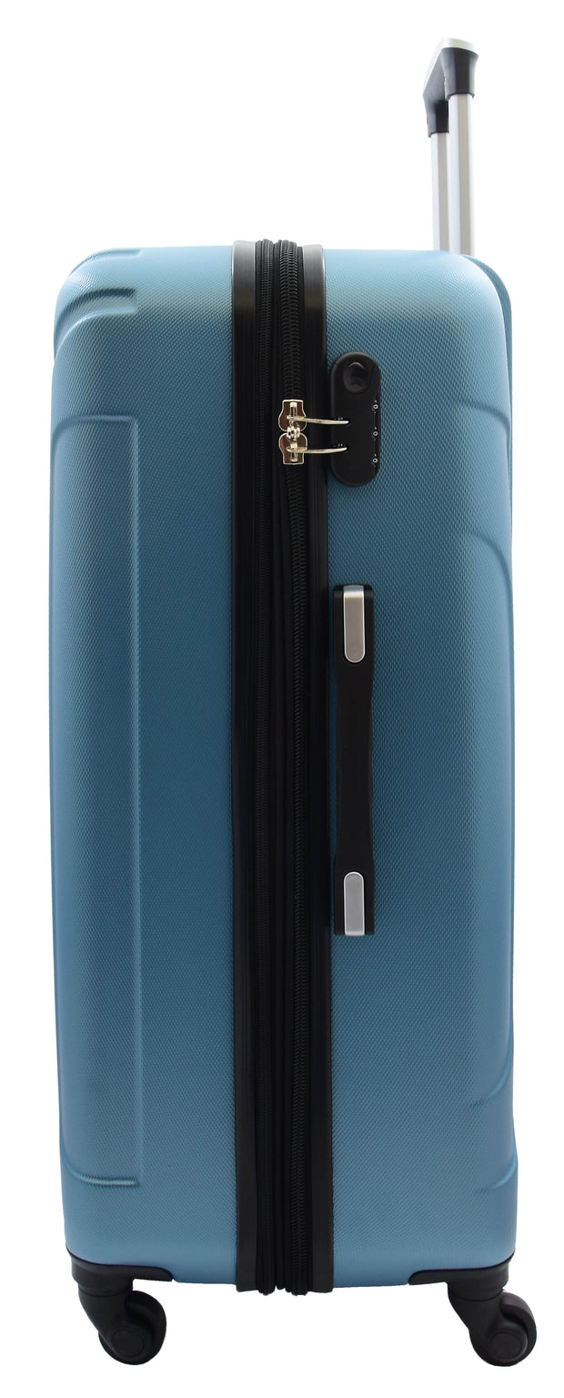 Robust 4 Wheel Suitcases Blue ABS Digit Lock Lightweight Luggage Travel Bag Skytrax