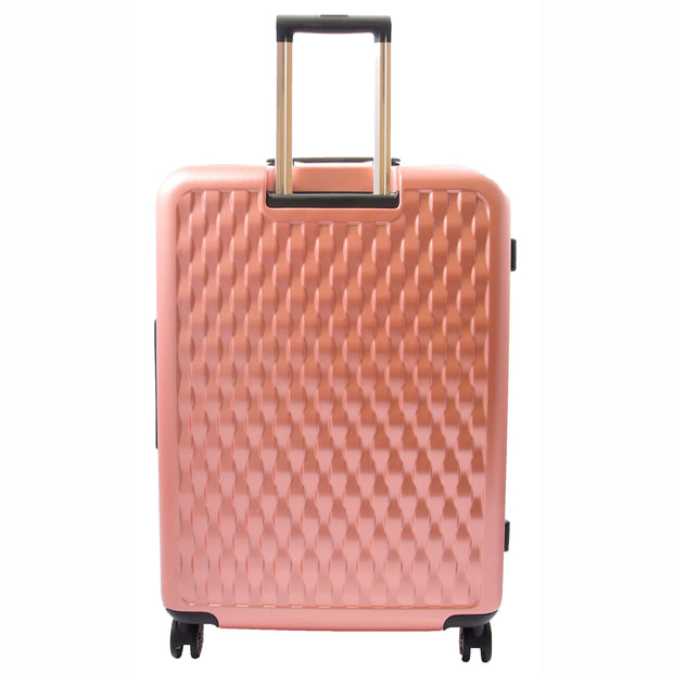 8 Wheel Hard Shell Premium Luggage Lightweight Suitcases Travel Bags Groovy Rose Pink