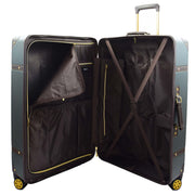 Retro 8 Wheel Hard Shell Luggage Trunk Style Suitcase Travel Bags Archaic Emerald