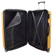4 Wheel Suitcases Hard Shell Yellow ABS Digit Lock Lightweight Luggage Travel Bag Melton large-3
