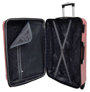 Robust 4 Wheel Suitcases Rose Gold ABS Digit Lock Lightweight Luggage Travel Bag Skytrax