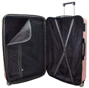 4 Wheel Suitcases Hard Shell Rose Gold ABS Digit Lock Lightweight Luggage Travel Bag Melton large-3