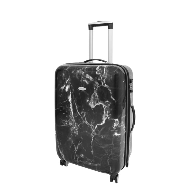 4 Wheel Luggage Hard Shell Expandable Suitcases Black Granite Medium 1