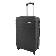 Robust 4 Wheel Suitcases ABS Black Lightweight Digit Lock Luggage Travel Bag Stargate