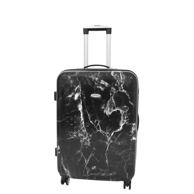 4 Wheel Luggage Hard Shell Expandable Suitcases Black Granite Medium 2