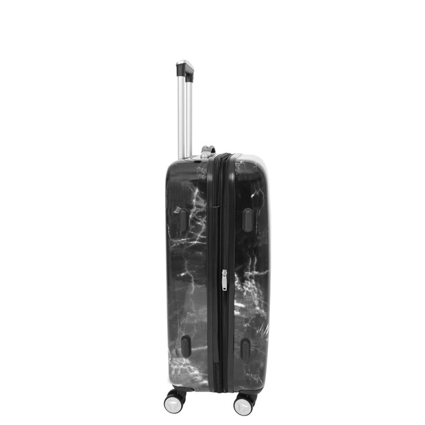 4 Wheel Luggage Hard Shell Expandable Suitcases Black Granite Medium 4