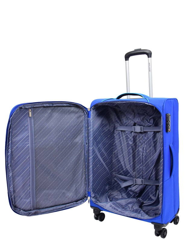 Lightweight 4 Wheels Soft Luggage Expandable TSA Lock Mercury Blue